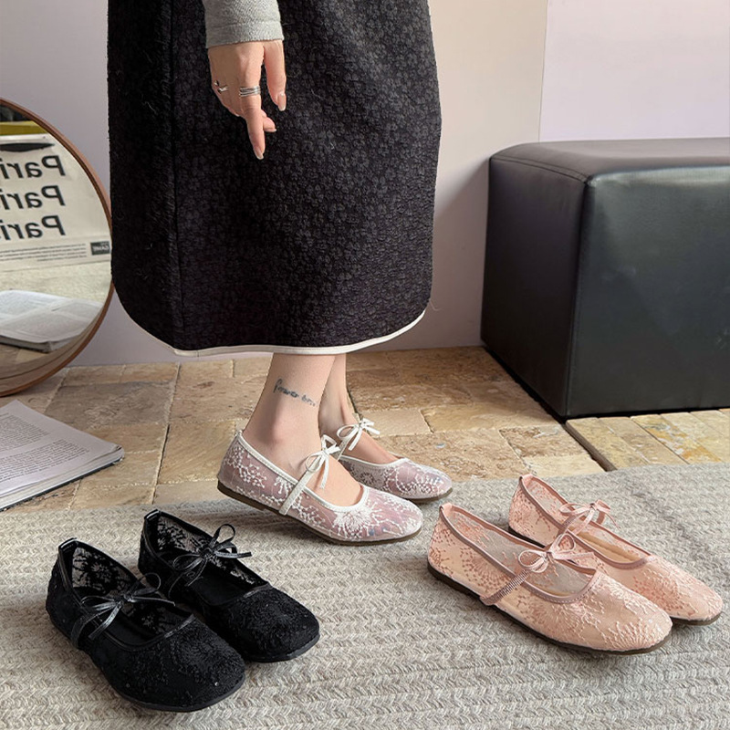 Embroidery Flat Shoes - 여성용 부드러운 발레 플랫 슈즈 2026