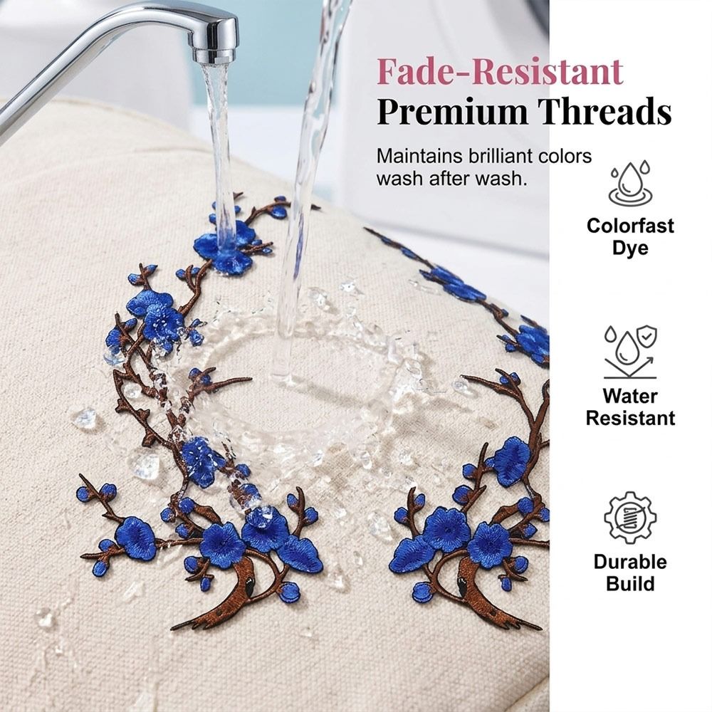 Embroidery Flower Pattern - DIY 벚꽃 다리미 부착 패치 다리미&바느질로
