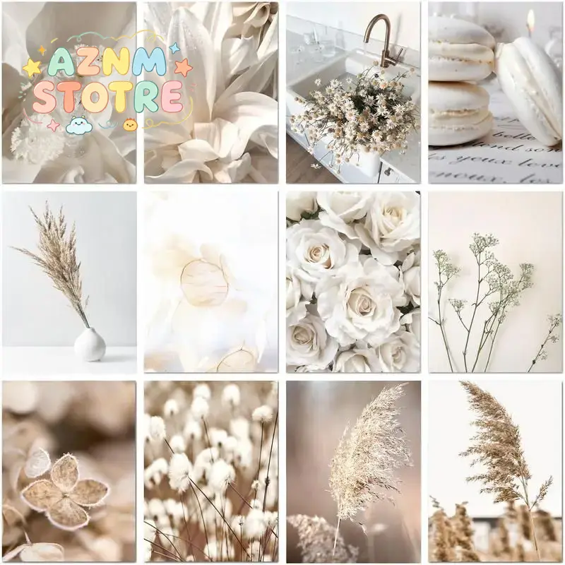 Embroidery Flower - CHENISTORY 5d 다이아몬드 페인팅 흰 꽃과