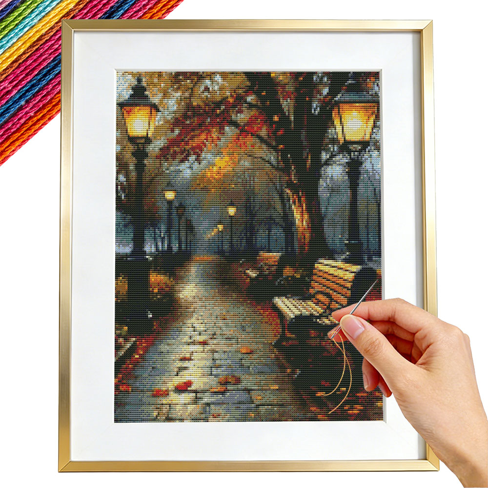 Embroidery Guide Paper - 11CT 자수 패키지 거리 풍경 크로스