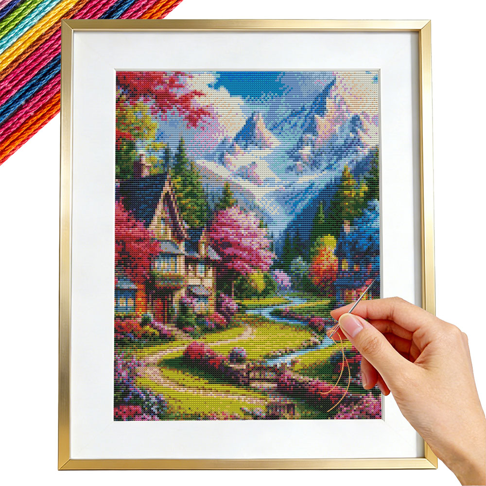 Embroidery Guide Paper - 자수 키트 하우스 풍경 참신한 디자인