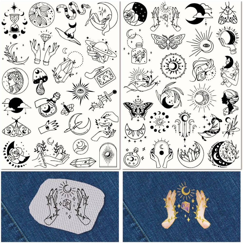Embroidery Water - 51Pcs Boho Moon Sun 수용성 자수