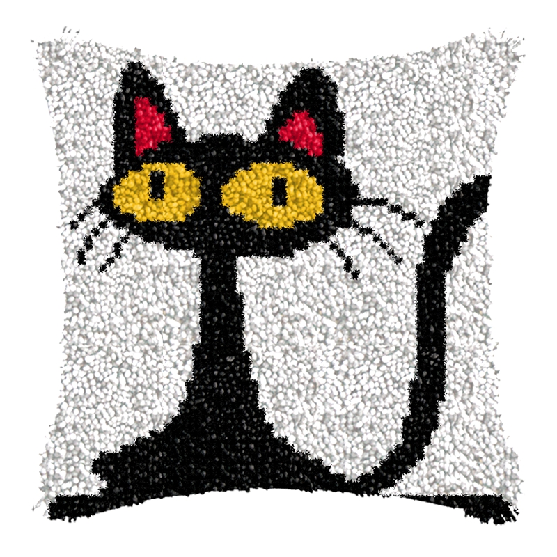 검은 고양이 쿠션 스모르나 단추 패키지 래치 후크 던지 - Printed Embroidery Kit 리뷰 및 가격