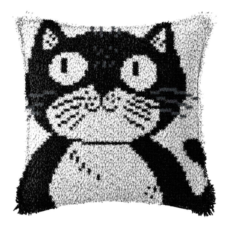 검은 고양이 쿠션 스모르나 단추 패키지 래치 후크 던지 - Printed Embroidery Kit 리뷰 및 가격
