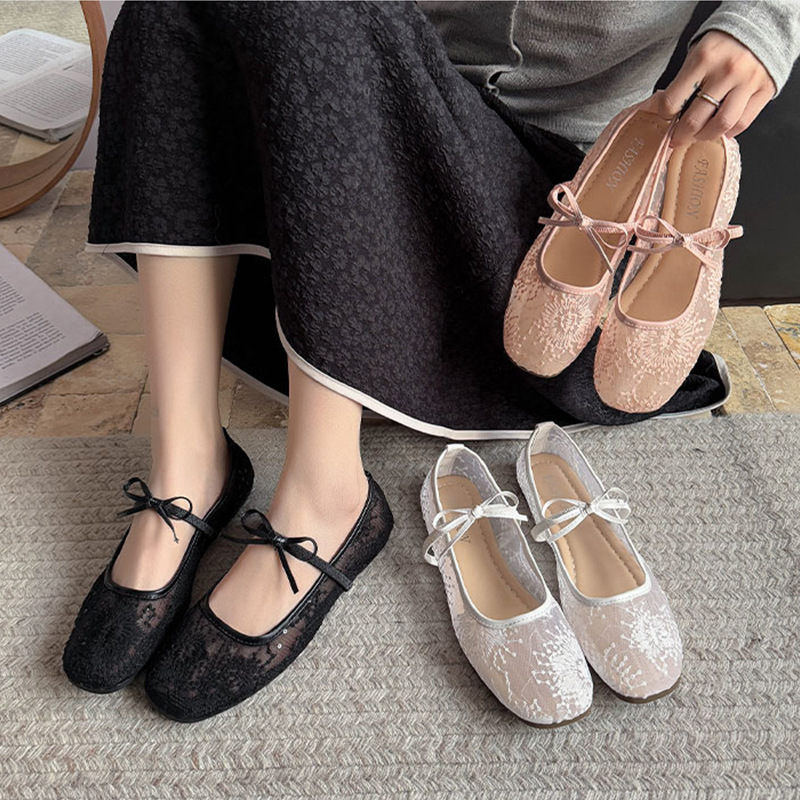 여성용 부드러운 발레 플랫 슈즈 2026 신상품 메쉬  - Embroidery Flat Shoes 리뷰 및 가격