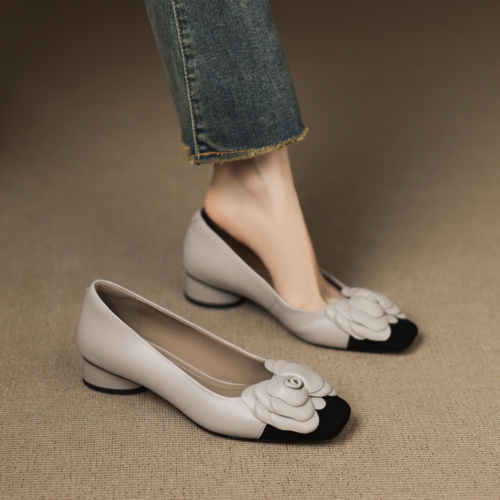 패션 플라워 싱글 슈즈 가을 신상 스퀘어 토 얕은 입구 - Embroidery Flat Shoes 리뷰 및 가격