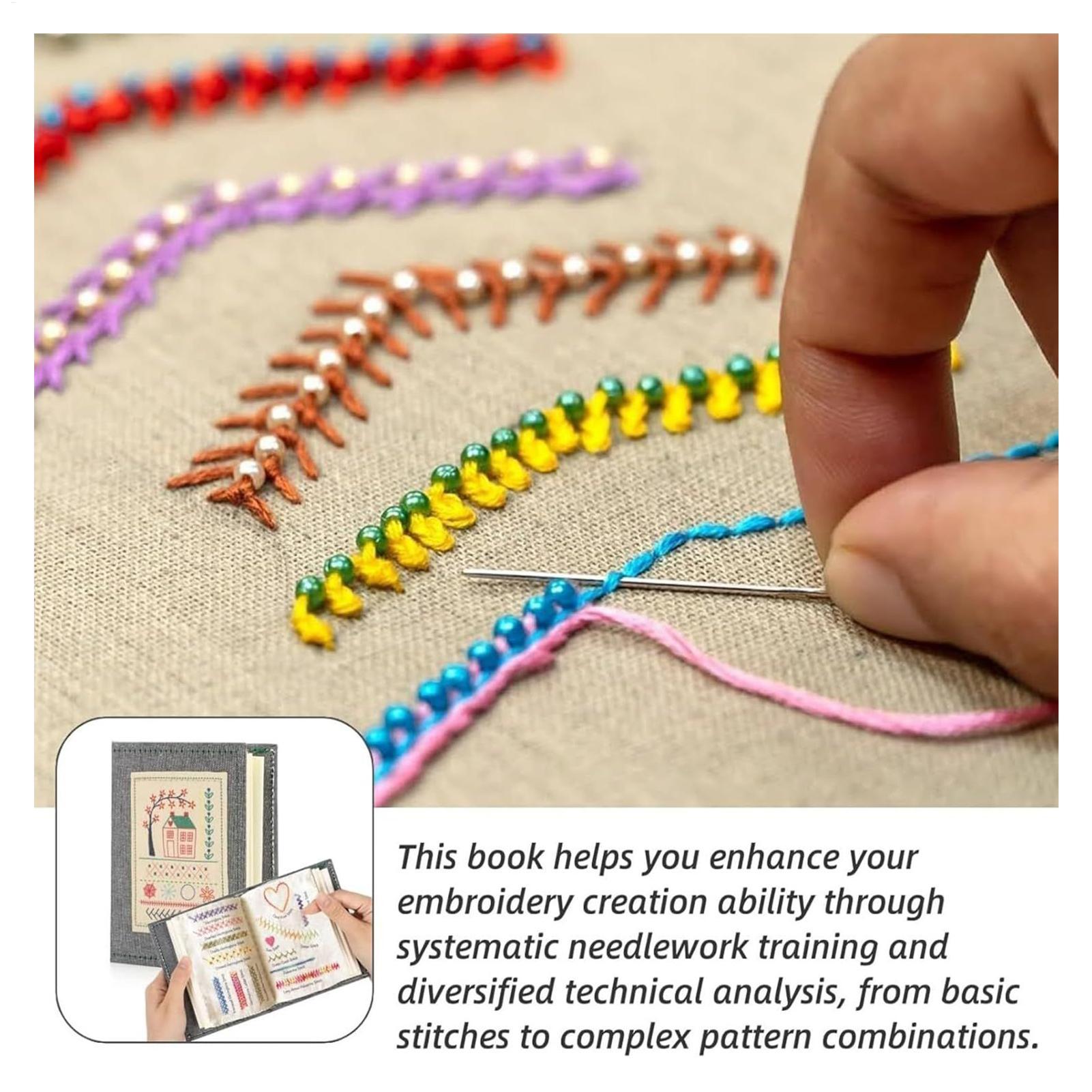 초보자를 위한 자수 스티치 북 DIY 바느질 책 스티치 - Embroidery Guide Paper 리뷰 및 가격
