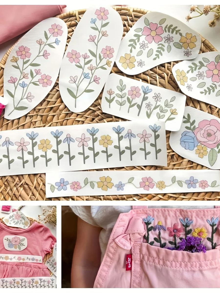 8개의 다채로운 그래픽 세트, 세탁 가능한 핸드 스티치 - Printed Embroidery Kit 리뷰 및 가격