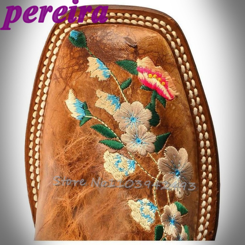 자수 꽃 부츠 로즈 가든 Botas Mid-Calf 브 - Embroidery Flower 리뷰 및 가격