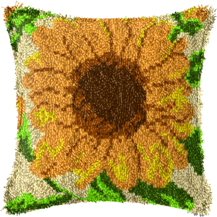 해바라기 시리즈 래치 훅 러그 키트 베개 커버 다투라  - Printed Embroidery Kit 리뷰 및 가격