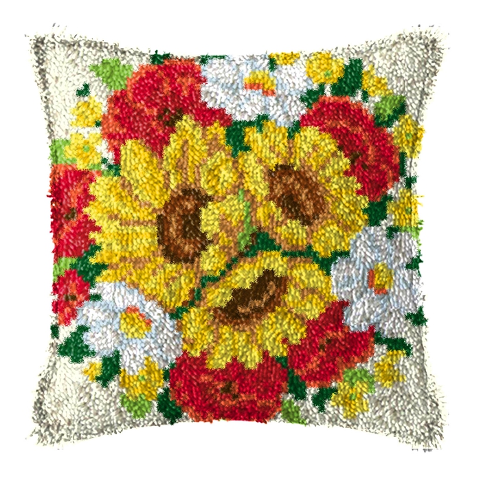 해바라기 시리즈 래치 훅 러그 키트 베개 커버 다투라  - Printed Embroidery Kit 리뷰 및 가격