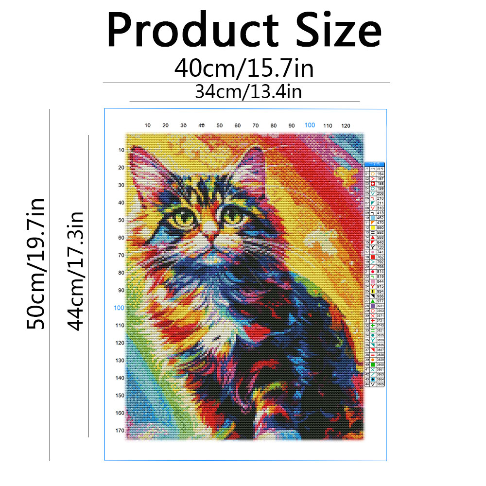 11CT 크로스 스티치 고양이 다채로운 동물 자수 키트 - Embroidery Guide Paper 리뷰 및 가격