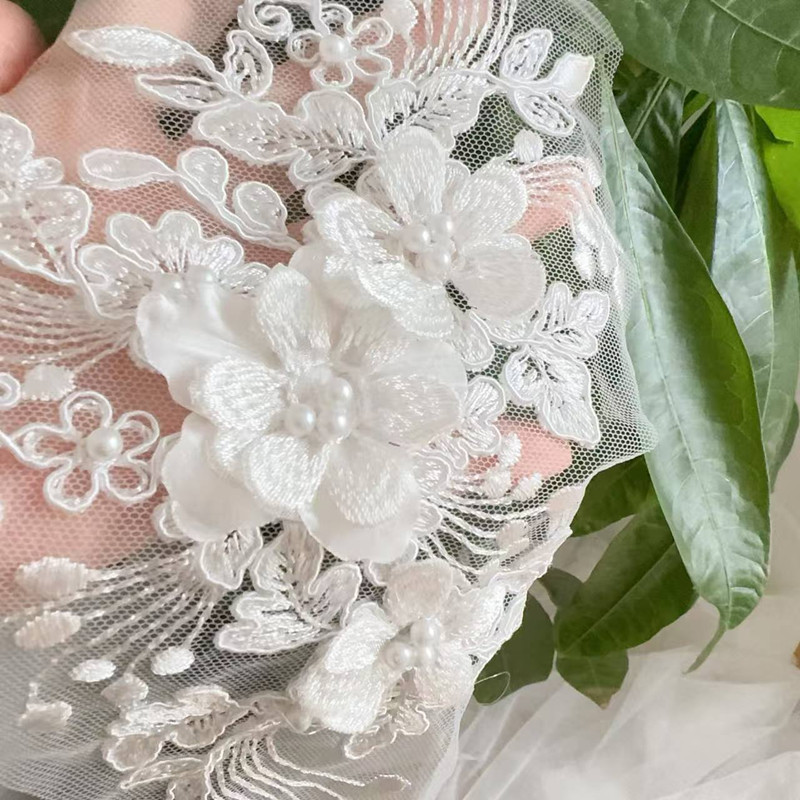 2PCS=1쌍, 로프 자수 진주 레이스 3D 미러 플라 - Embroidery Flower Pattern 리뷰 및 가격