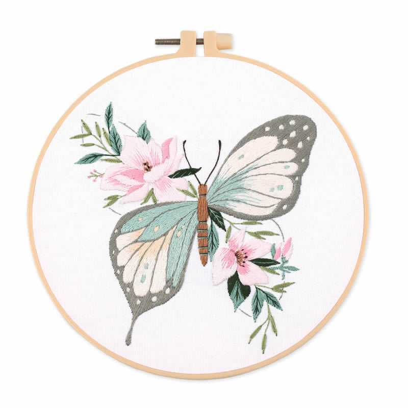 1개 20X20CM 7.87인치 자수 나비 키트, 초보 - Embroidery Needle 리뷰 및 가격