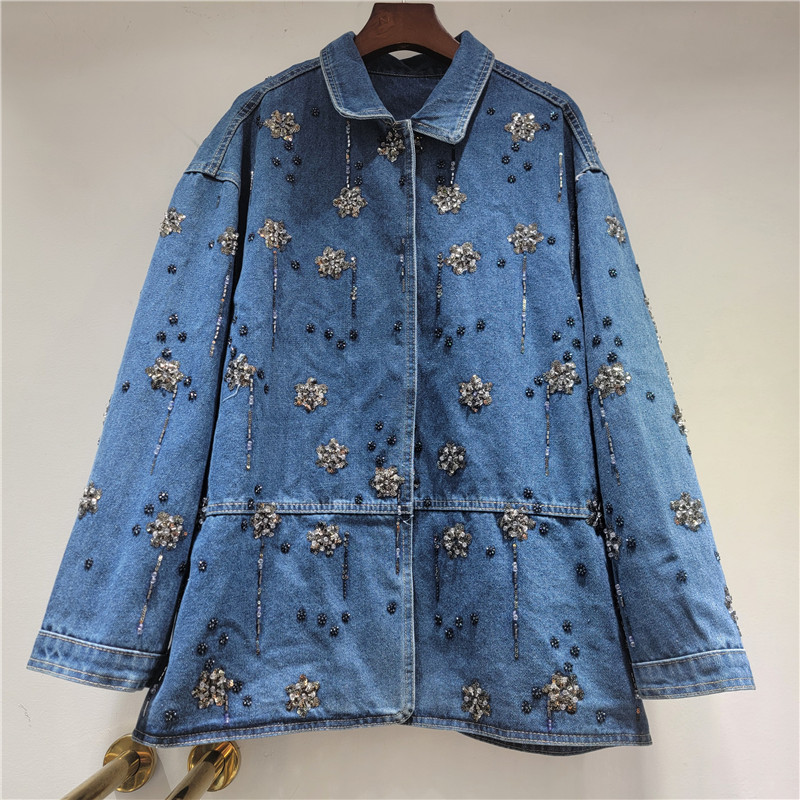 SuperAen 자수 플레어 플라워스 폴로 칼라 데님  - Embroidery Flower Pattern 리뷰 및 가격