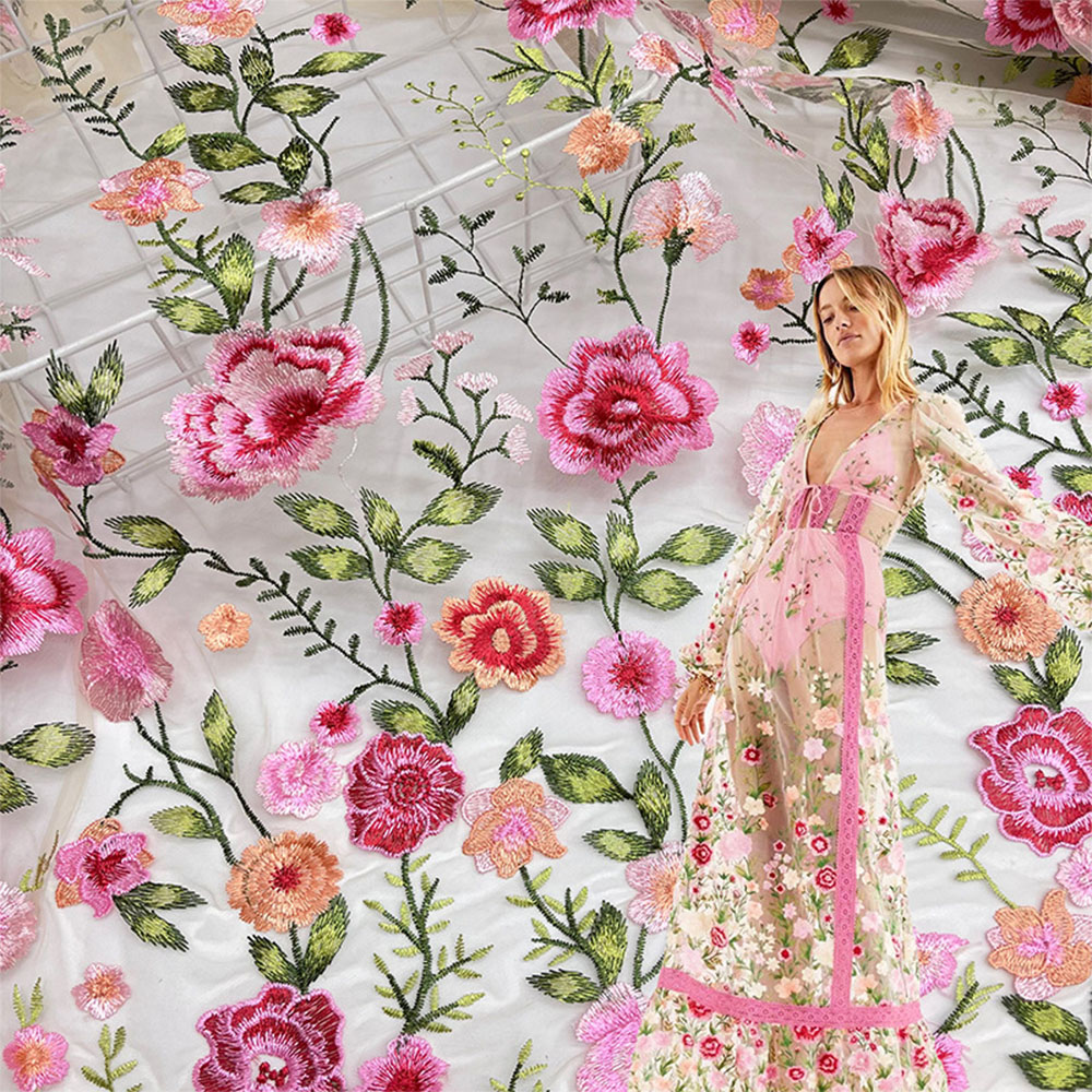 51x17인치 부드러운 3D 자수 꽃무늬 레이스 망사  - Embroidery Flower Pattern 리뷰 및 가격