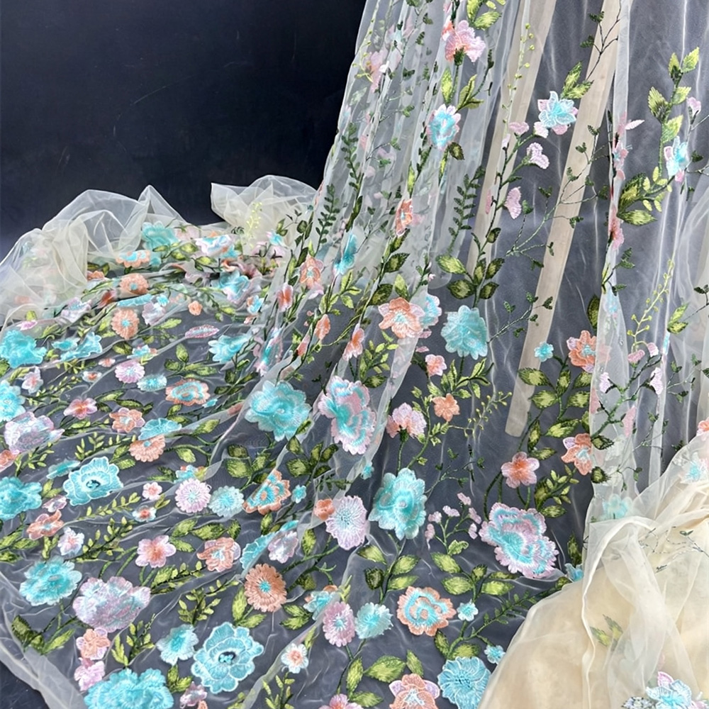 51x17인치 부드러운 3D 자수 꽃무늬 레이스 망사  - Embroidery Flower Pattern 리뷰 및 가격