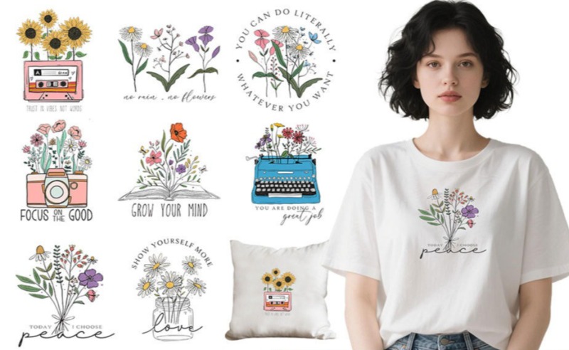 만화 꽃무늬 열전사 스티커 티셔츠 DIY 핸드메이드 자 - Embroidery Flower 리뷰 및 가격