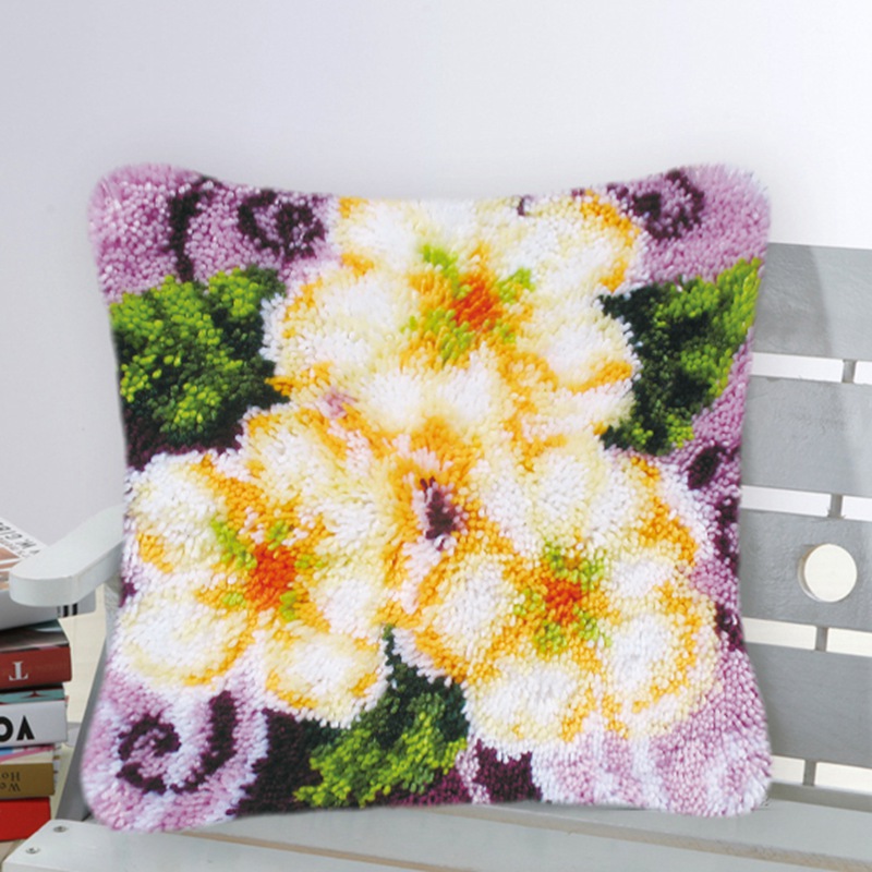 장미꽃 래치 후크 키트 DIY 자수 수공예 버튼 패드  - Printed Embroidery Kit 리뷰 및 가격