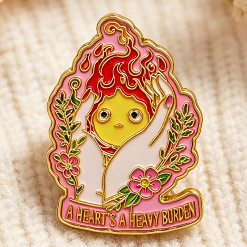 A HEART'S A HEAVY BURDEN 에나멜 핀 - Embroidery Wallpaper 리뷰 및 가격