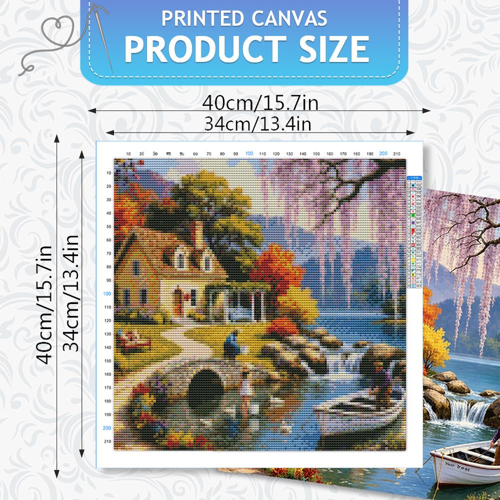 HUACAN 11CT 크로스 스티치 하우스 풍경 자수  - Embroidery Guide Paper 리뷰 및 가격