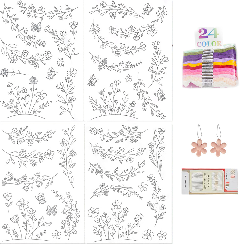 수용성 자수 안정제 종이 스틱 스티치 워시 어웨이 시트 - Embroidery Flower Pattern 리뷰 및 가격