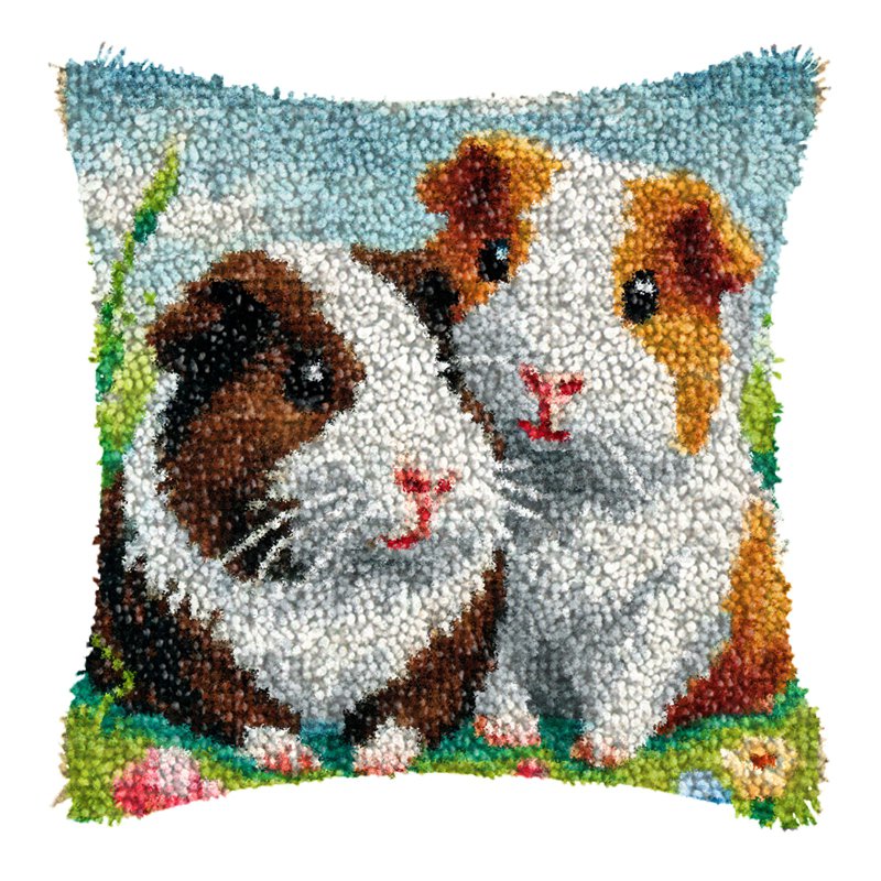 귀여운 동물 강아지 쥐 래치 훅 키트 마이르나 베개 커 - Printed Embroidery Kit 리뷰 및 가격