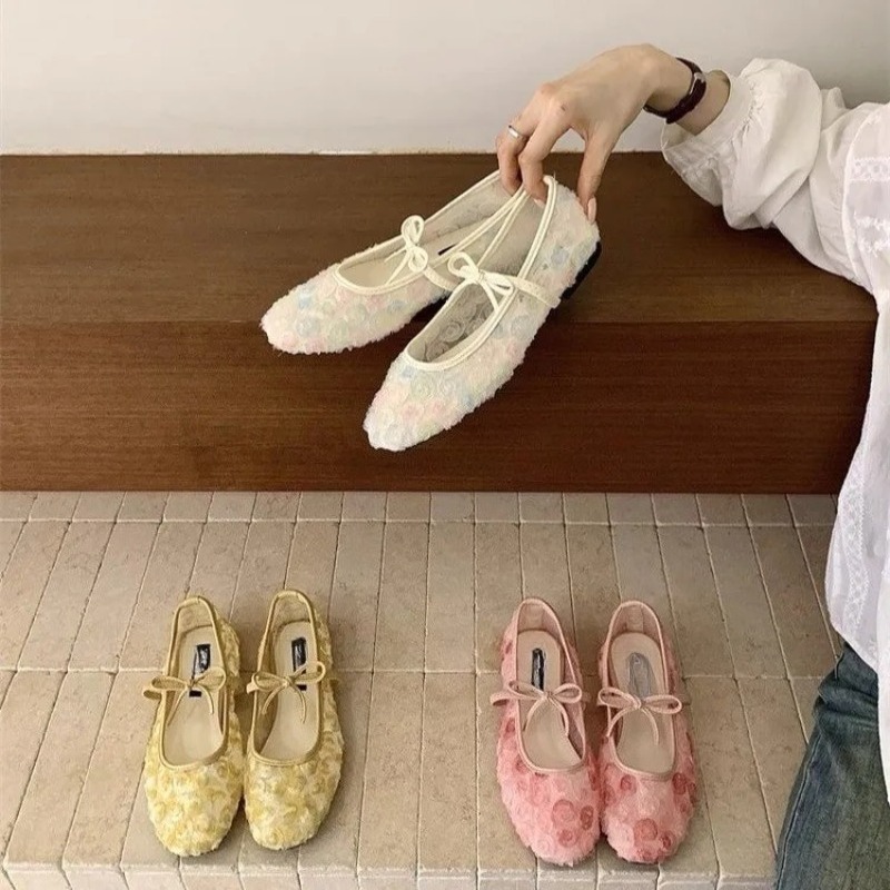 부드러운 뉴 차이니즈 로즈 메쉬 메리제인 슈즈 2026 - Embroidery Flat Shoes 리뷰 및 가격