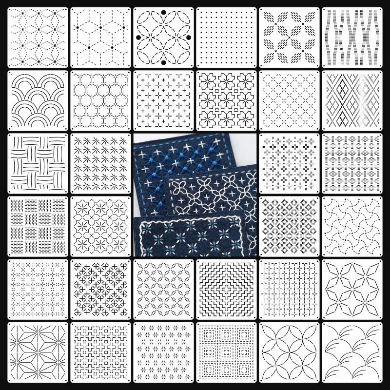 9/32Pcs 사시코 자수 템플릿 DIY 기하학 패치워 - Embroidery Tools 리뷰 및 가격