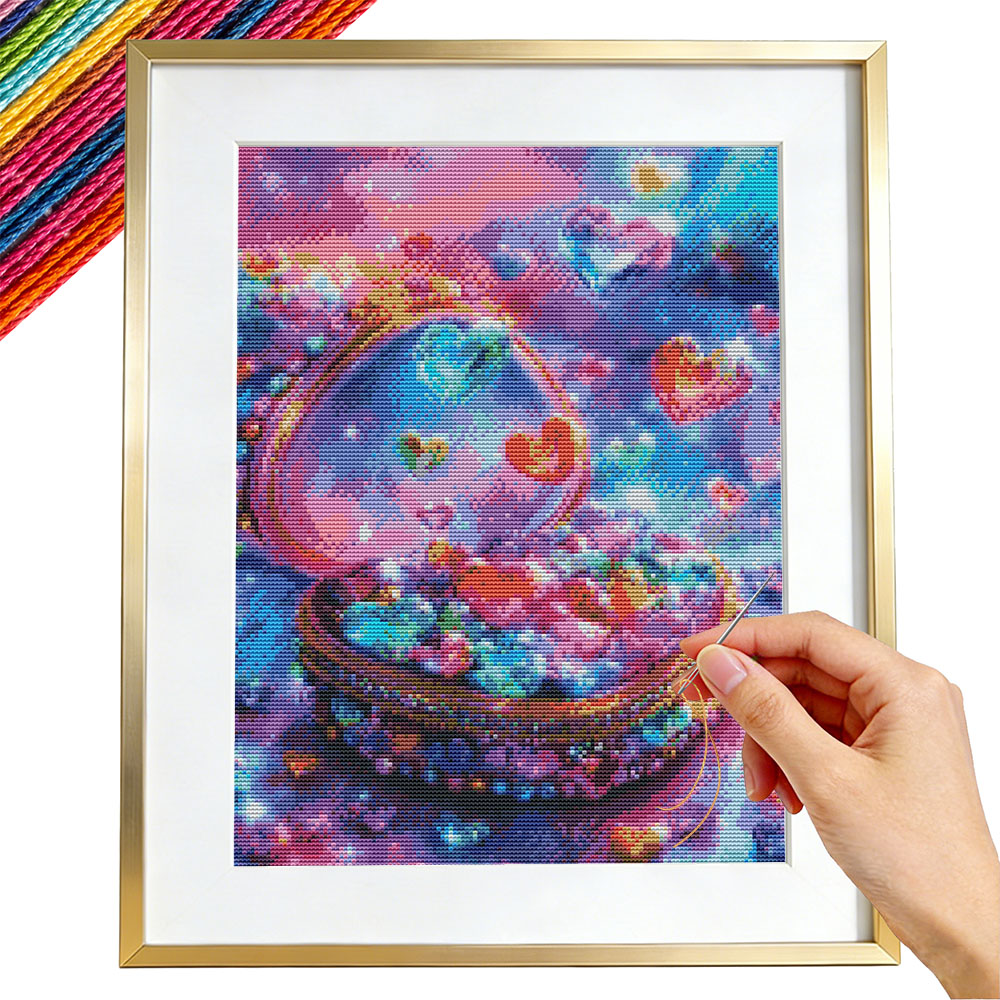자수 키트 하트 사랑 풍경 판타지 크로스 스티치 세트  - Embroidery Guide Paper 리뷰 및 가격