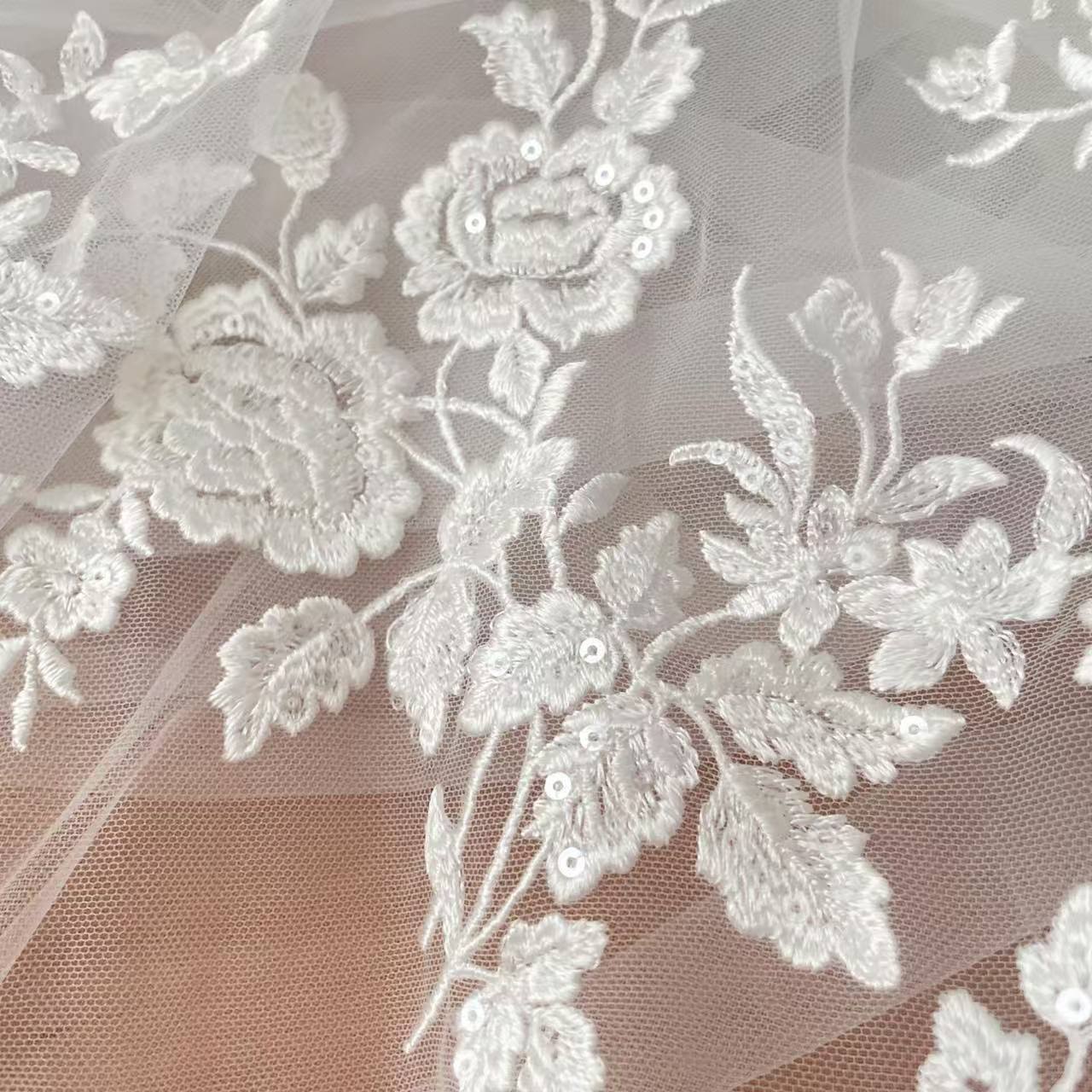 프랑스 자수 레이스 원단, 아름다운 꽃, 로맨틱 웨딩  - Embroidery Flower Pattern 리뷰 및 가격