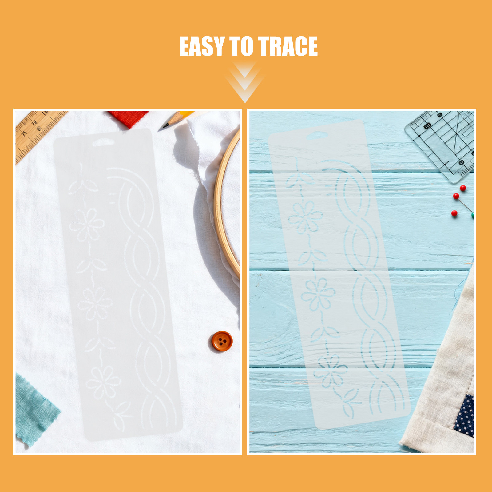 2개 세트의 코너 퀼트 스텐실, 수작업 퀼팅 패턴, 자 - Embroidery And Quilting 리뷰 및 가격